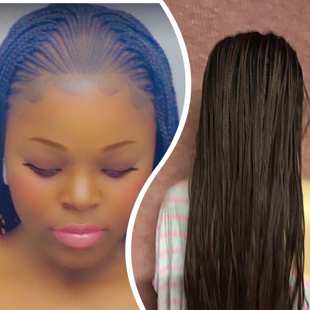 Synthetic Lace Front Braids Box Wigs Free Part Braid Box Wigs with Baby Hair